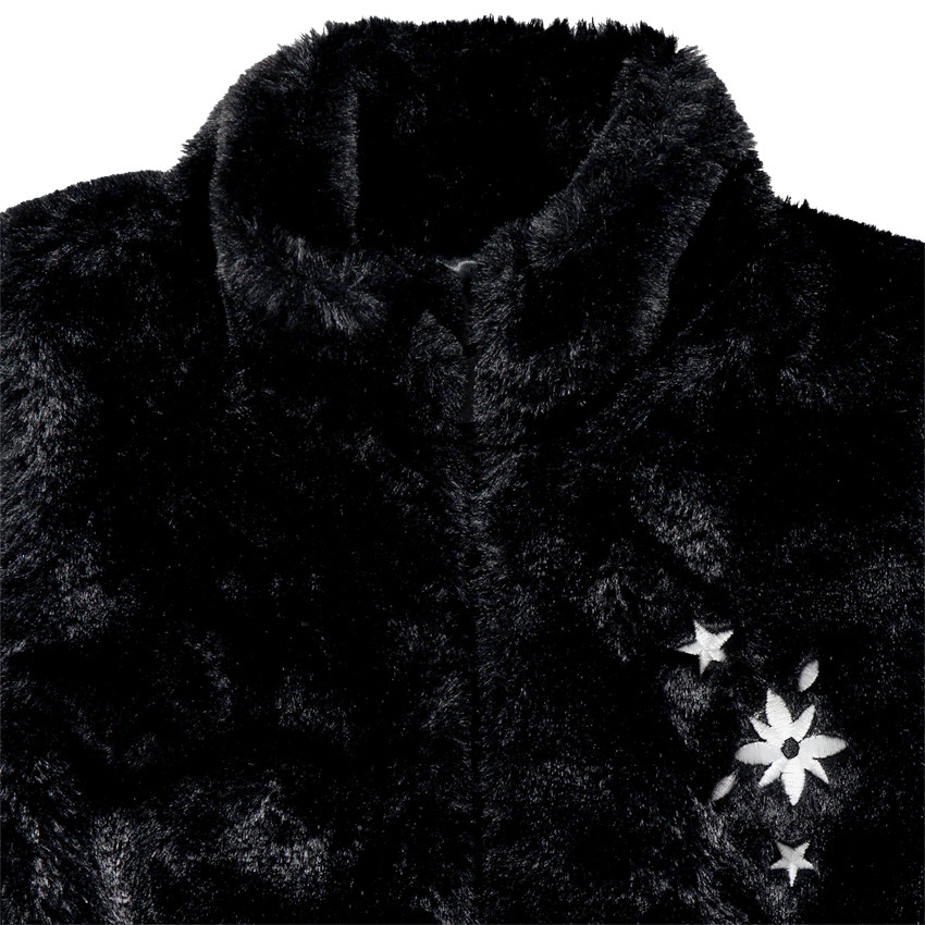 Veste sans manches en fausse fourrure à ceinture pailletée 