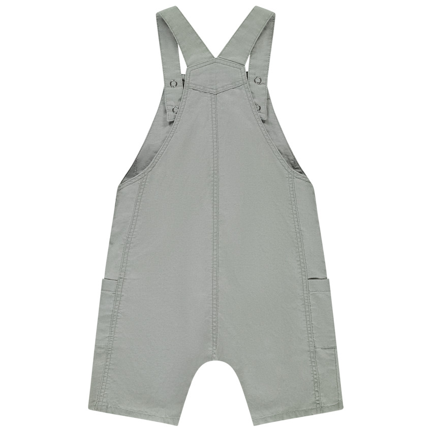 Salopette courte en toile unie pour bébé garçon 