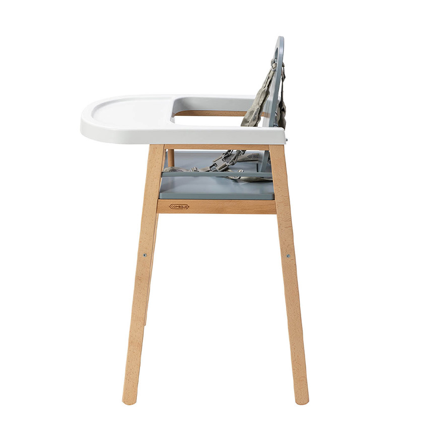 Chaise haute fixe Lili hybride bleu gris 