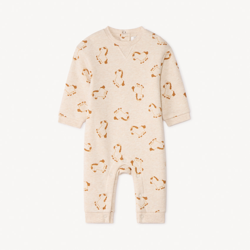 Combinaison molleton imprimé chevaux pour bébé garçon