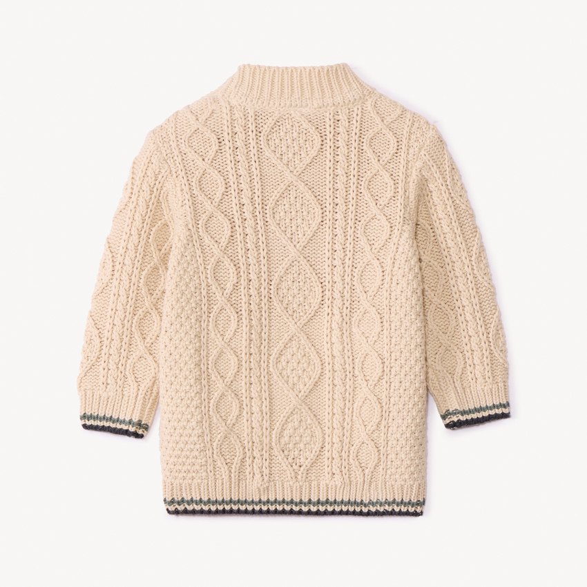 Pull en tricot torsadé et col montant pour bébé garçon 