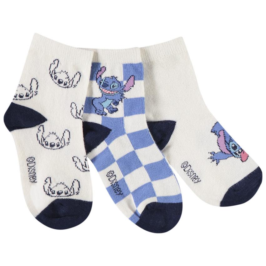 Lot de 3 paires de chaussettes Stitch Disney pour garçon 
