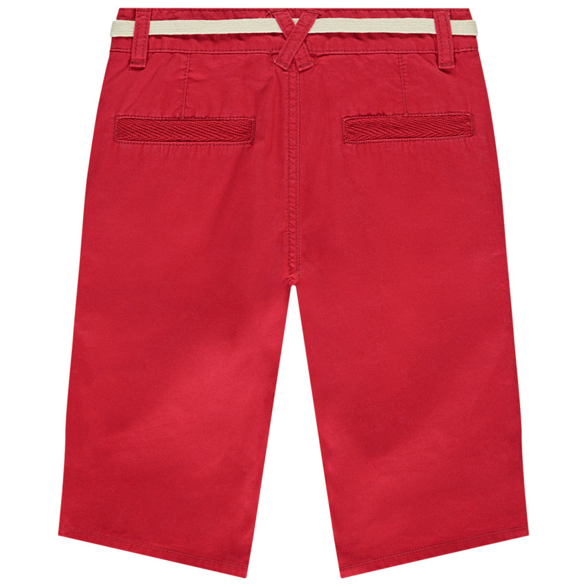Bermuda uni en toile avec ceinture lacet pour garçon  
