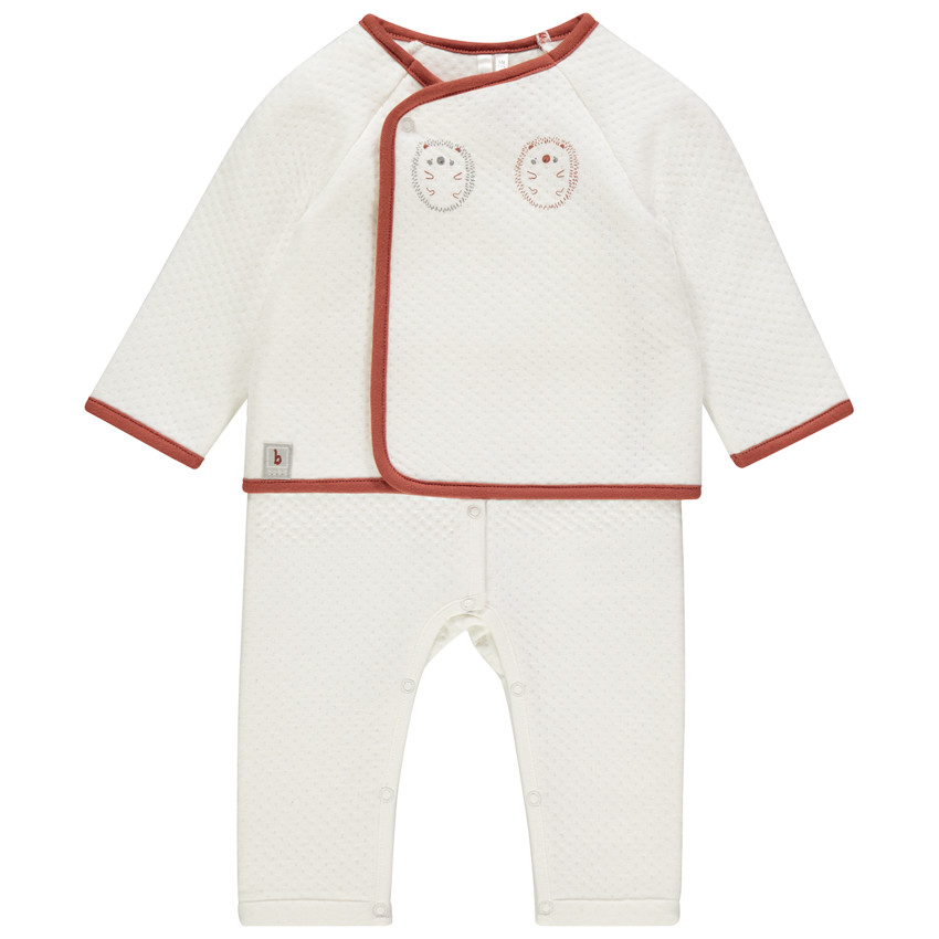 Combinaison longue en maille fantaisie print hérrissons  