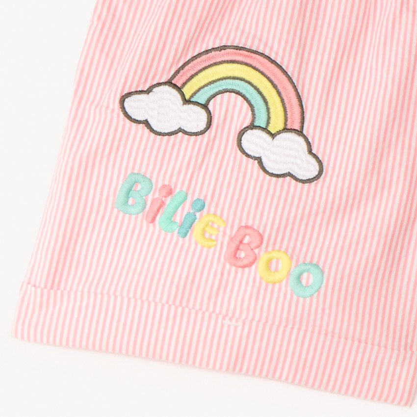 Short en toile à rayures brodées Billie Boo pour fille 