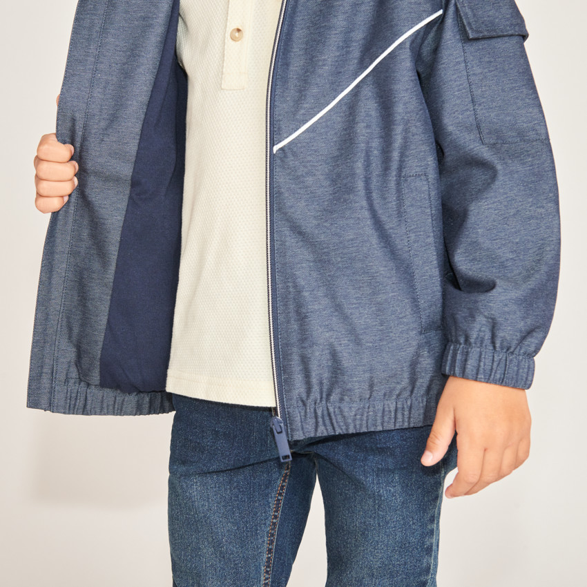 Coupe-vent en toile fantaisie unie pour garçon 