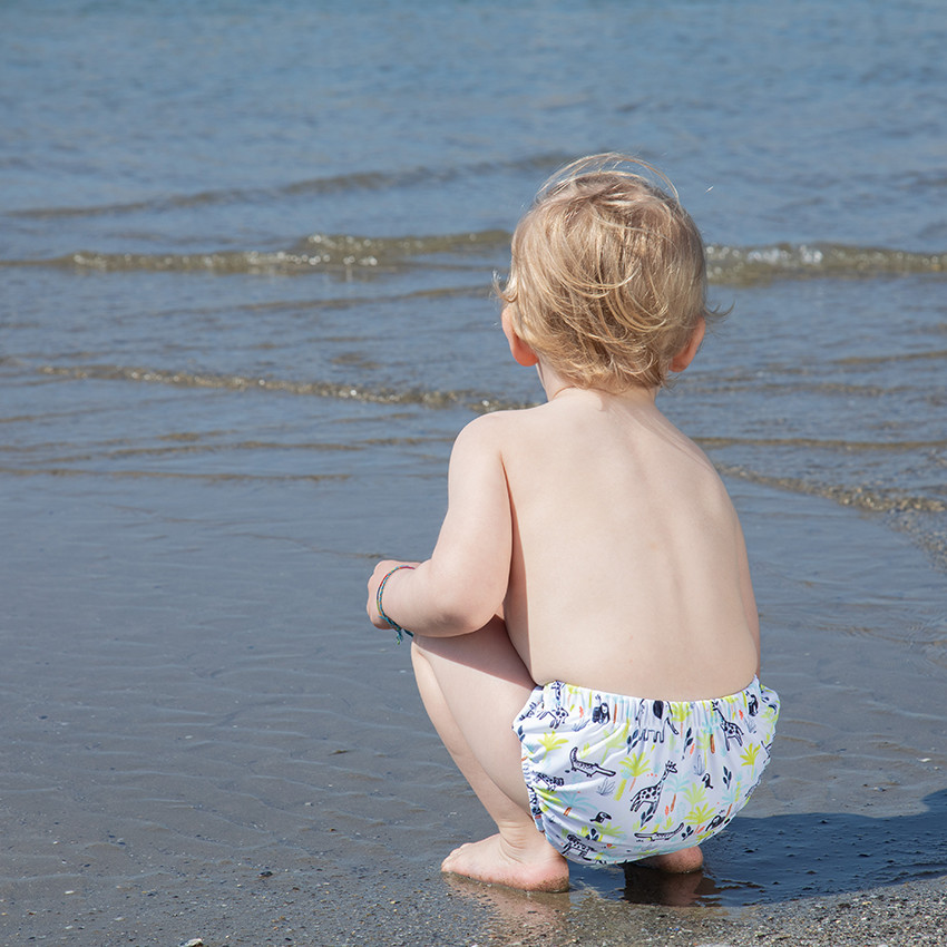 Slip de bain anti-UV imprimé animaux pour bébé garçon