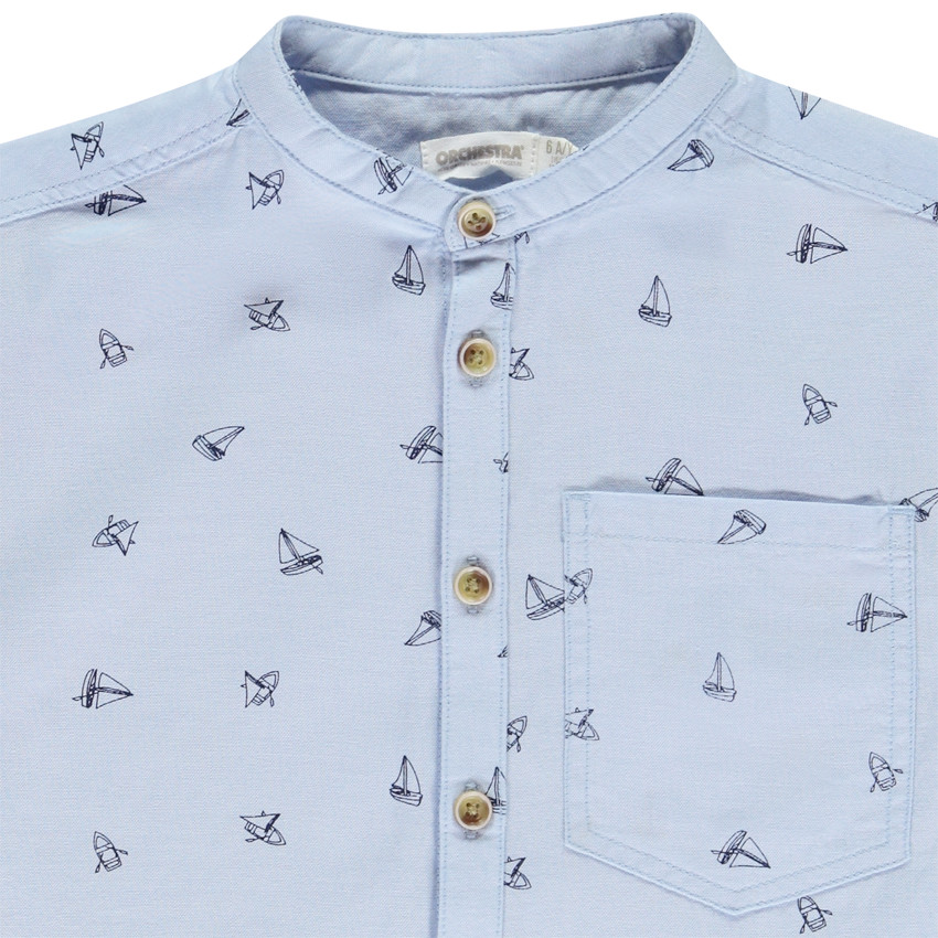Chemise manches courtes imprimé voiliers pour garçon 