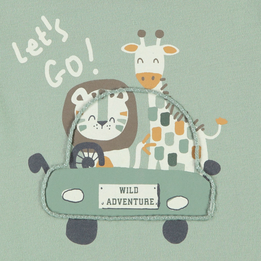 T-shirt manches longues motif animal en cording pour bébé garçon 