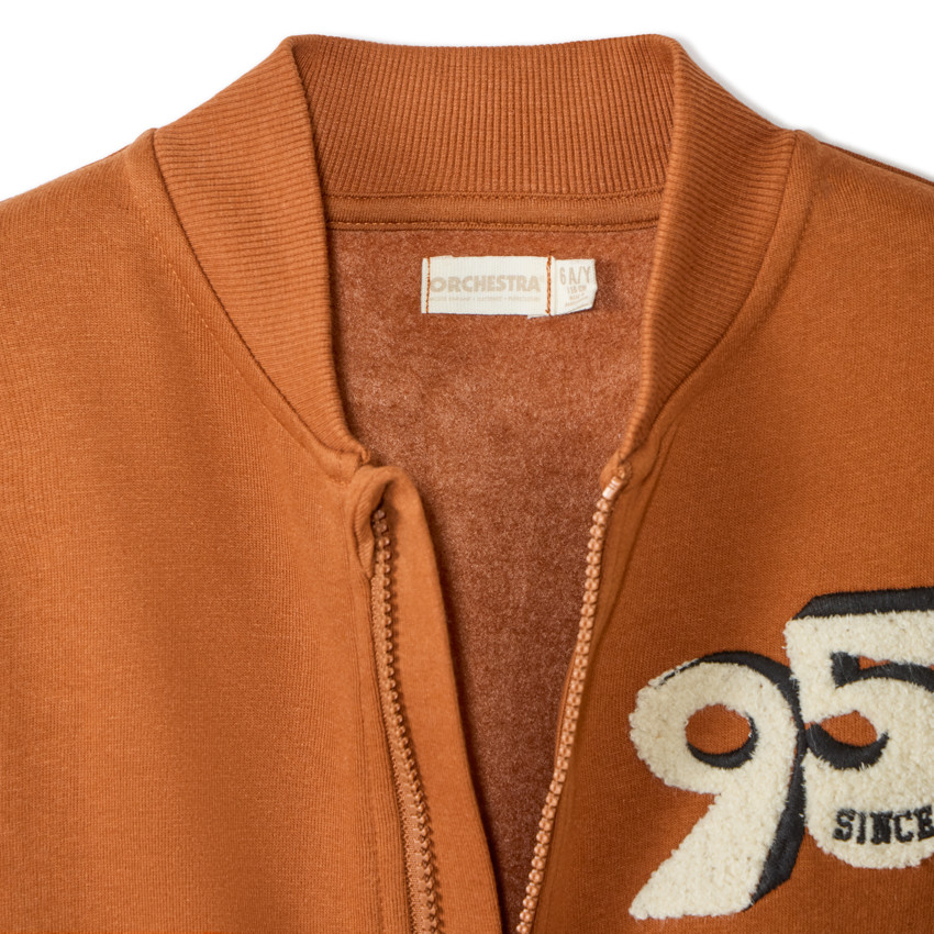 Ensemble gilet brodé fantaisie à col teddy + jogging pour garçon  