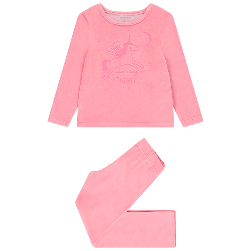 Pyjama 2 pièces en velours print fantaisie pour fille 