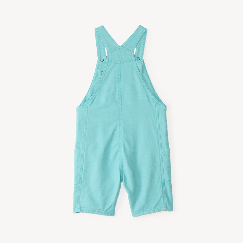Salopette courte en toile uni pour bébé garçon  