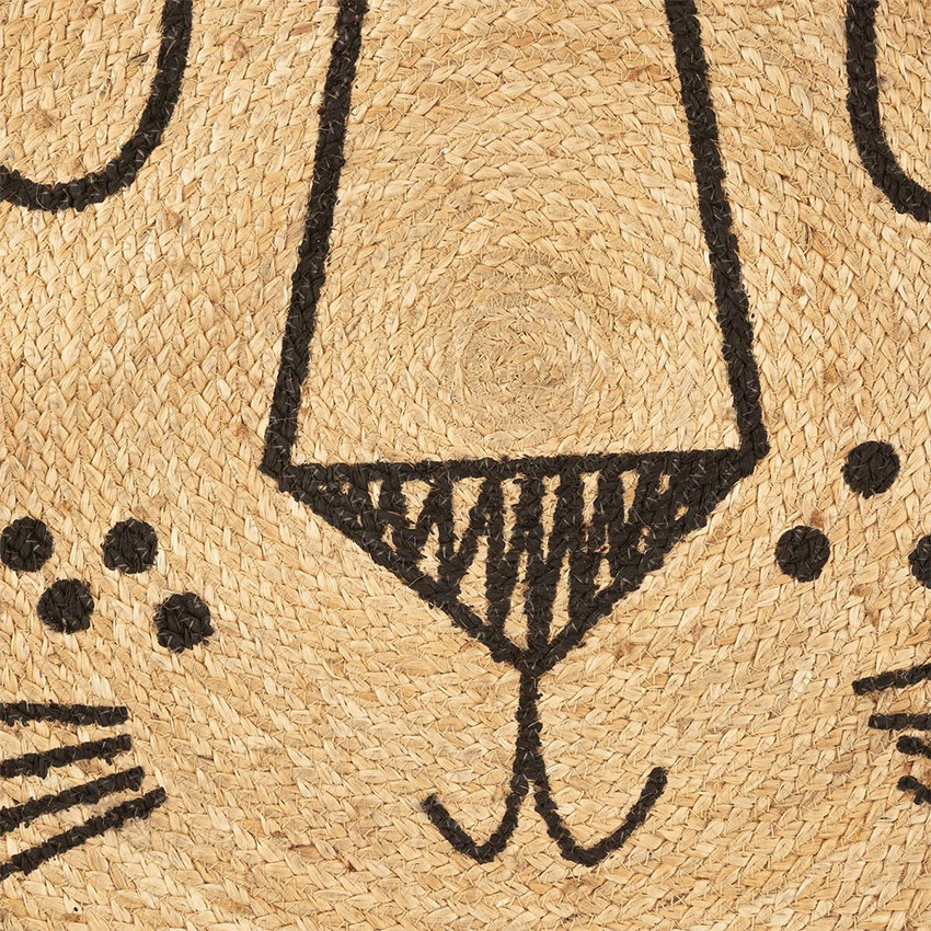 Tapis ludique en jute Ø 90 cm Lion 