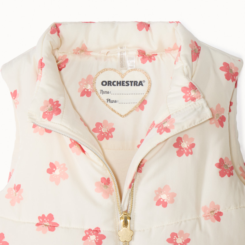 Doudoune sans manches matelassée et imprimée pour bébé fille 