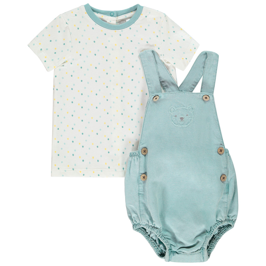 Ensemble 2 pièces salopette et t-shirt pour bébé garçon