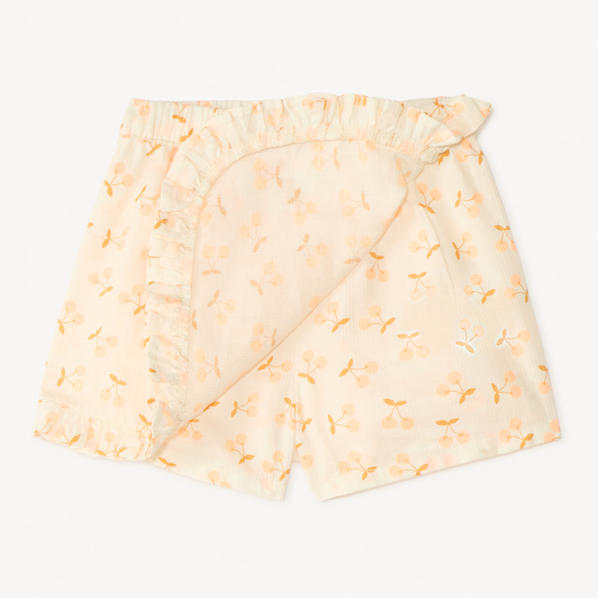 Jupe-short motif cerise pour bébé fille  