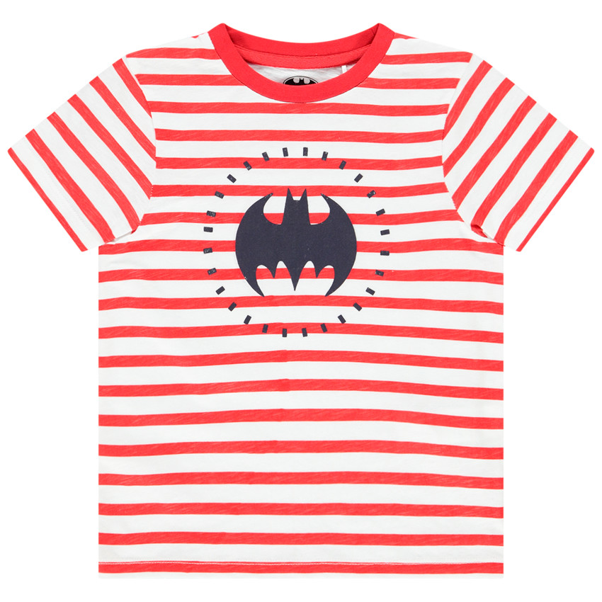 T-shirt à rayures print Batman pour garçon Main T-shirt à rayures print Batman pour garçon