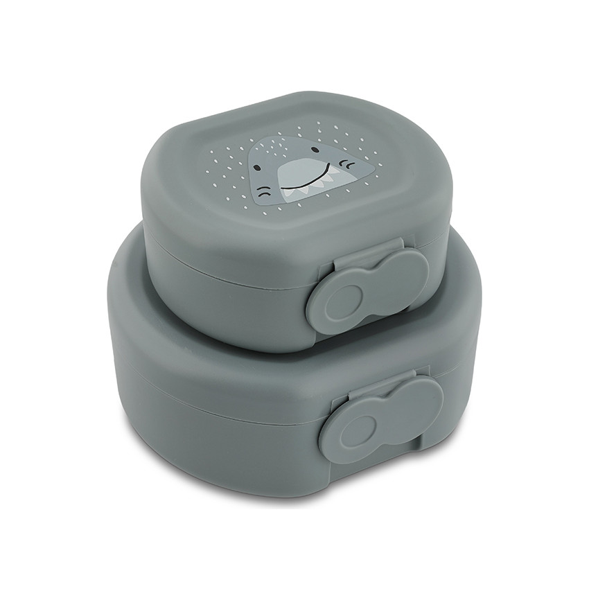 Lot de 2 lunchbox gigognes Mr. Shark gris 