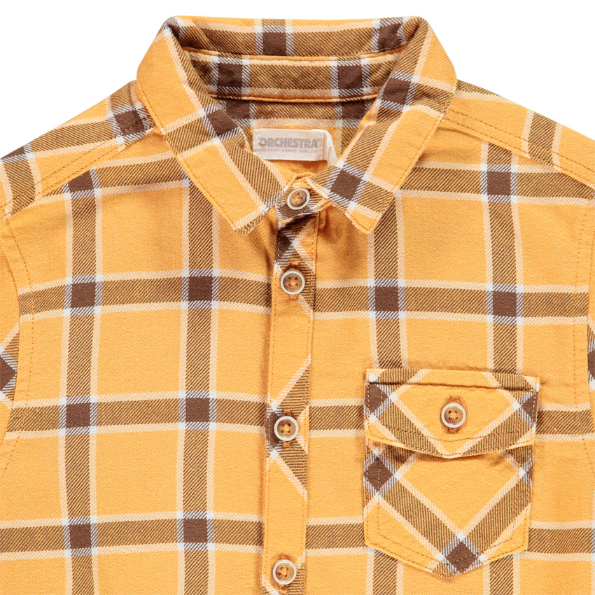 Chemise manches longues en flanelle à carreaux pour enfant garçon 