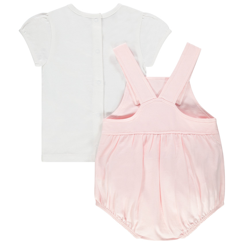 Ensemble t-shirt manches courtes et salopette en coton 