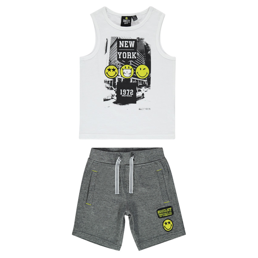 Ensemble de plage avec débardeur et bermuda Smiley  