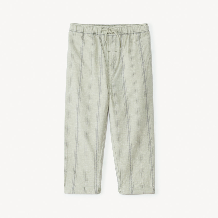 Pantalon droit en toile à rayures verticales pour bébé garçon 