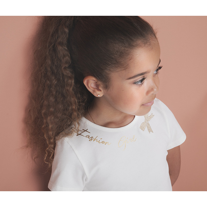 Robe en maille manches courtes effet 2-en-1 pour enfant fille 