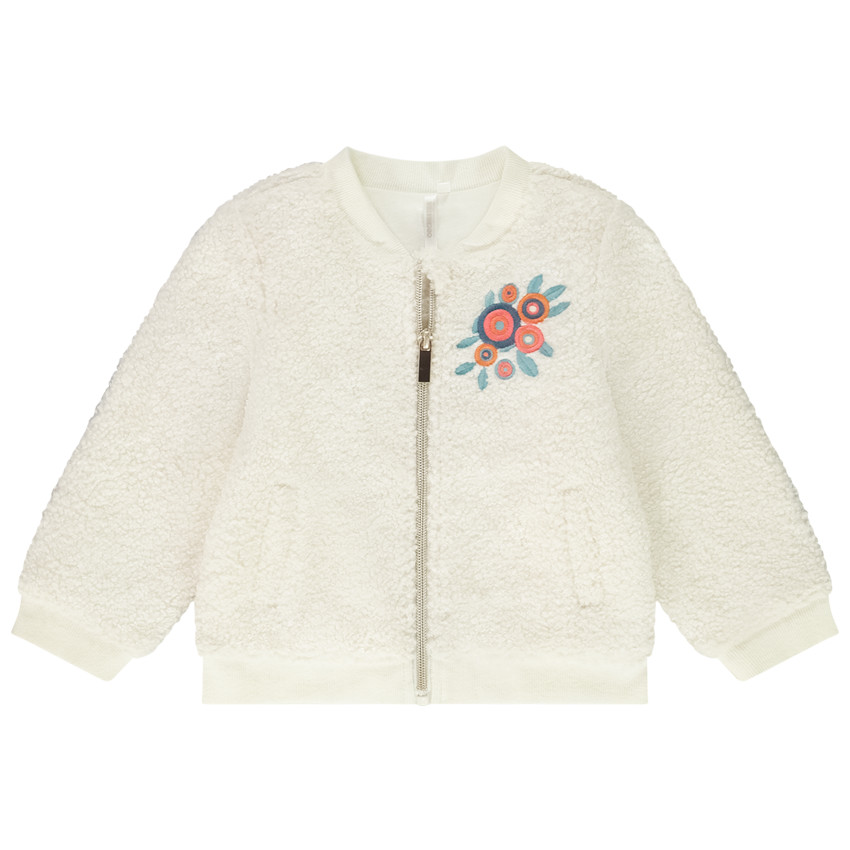 Veste en sherpa avec broderies pour bébé fille