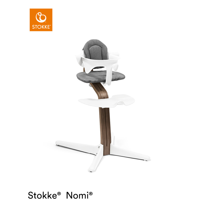 Chaise haute évolutive Nomi noyer/blanc 