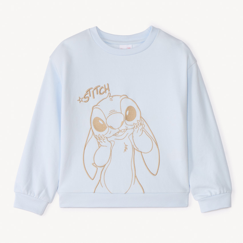 Sweat molleton oversize brodé Stitch Disney pour fille 