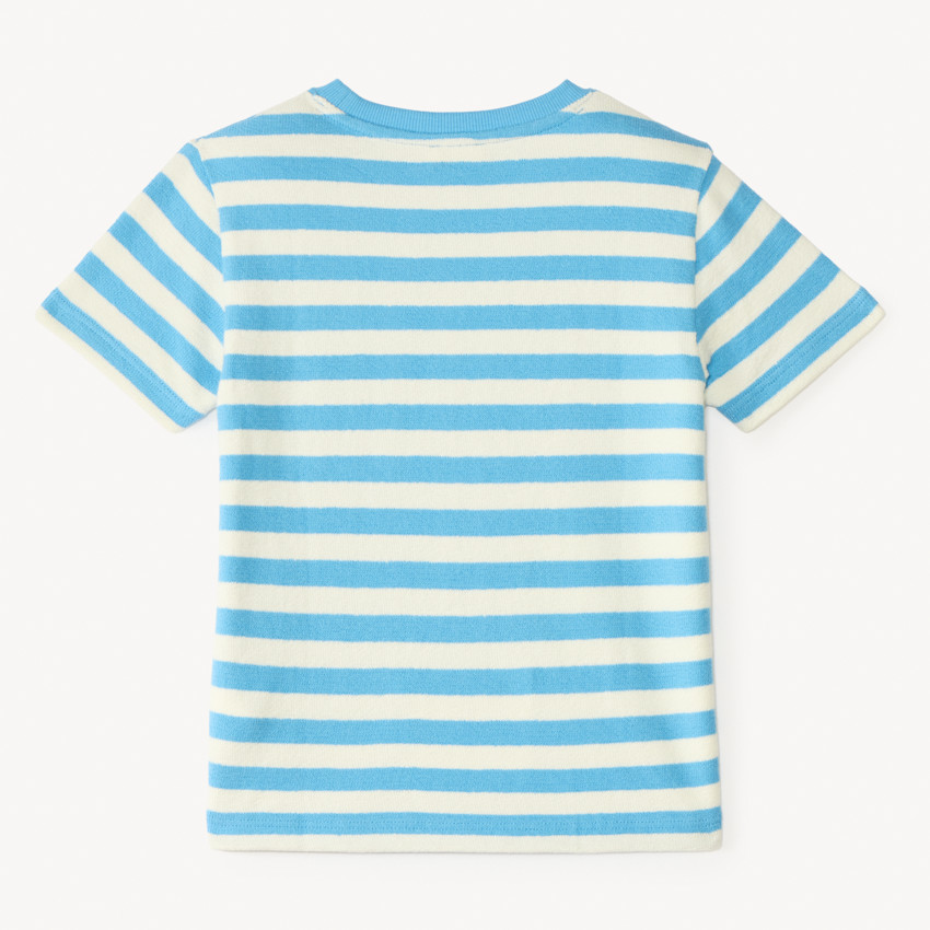 T-shirt manches courtes à rayures en éponge pour garçon 