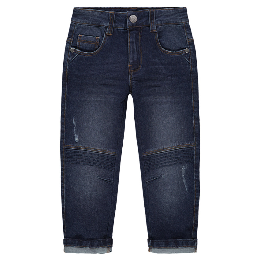 Jeans effet used et crinkle 