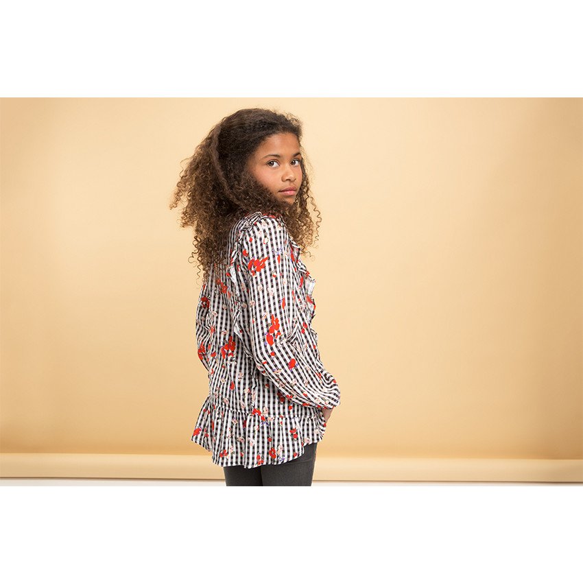 Junior - Tunique à fleurs et imprimée vichy 