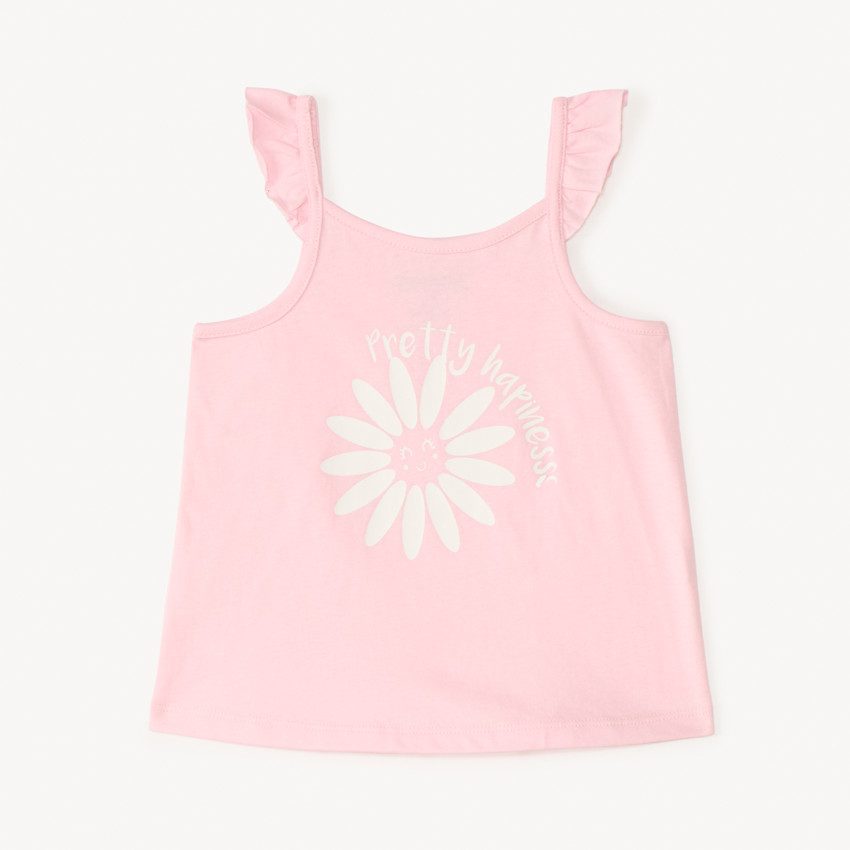 Débardeur en maille uni print fantaisie pour bébé fille 