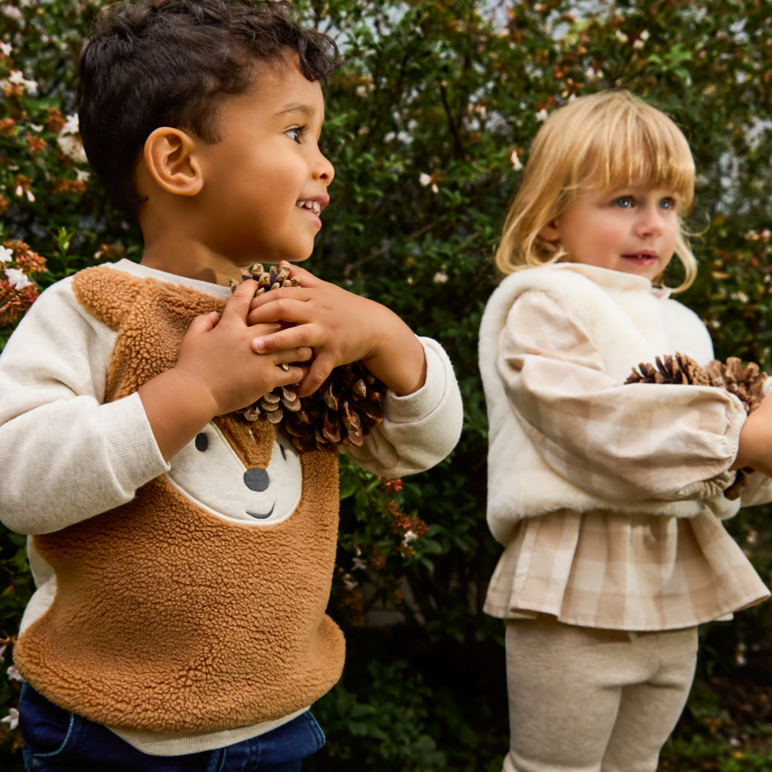 Sweat ludique bi-matière pour bébé garçon 