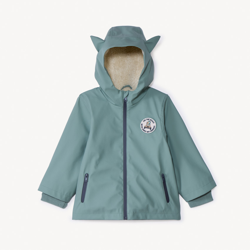 Parka gomme à capuche ludique pour bébé garçon