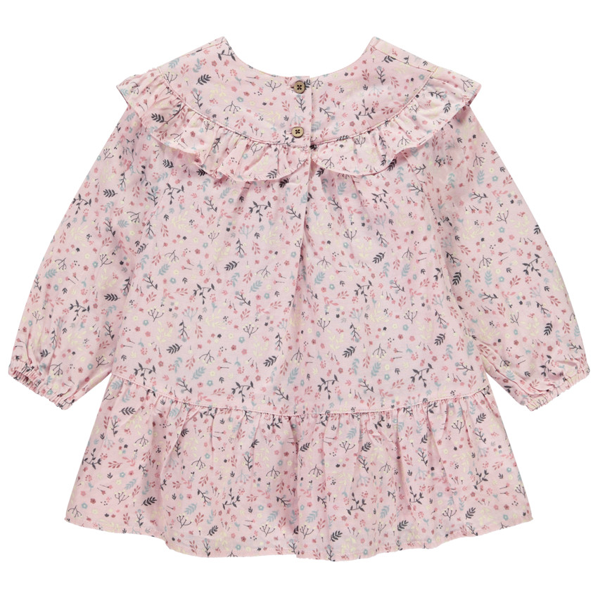 Tunique manches longues en voile avec volants pour bébé fille 