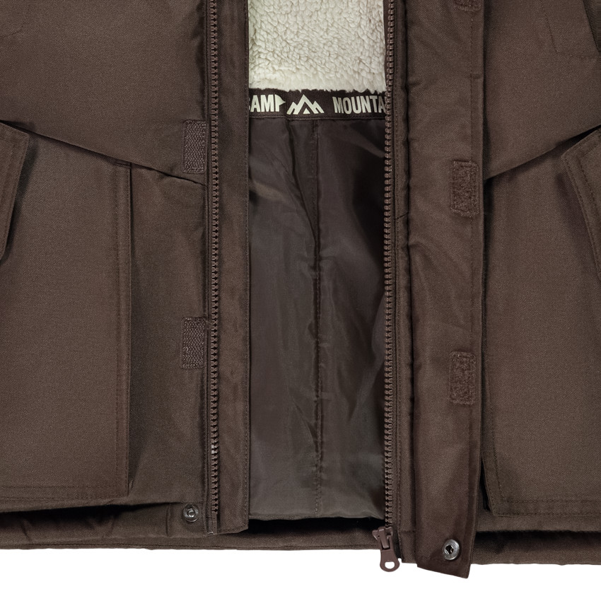 Parka uni en toile avec capuche effet fourrure pour garçon  