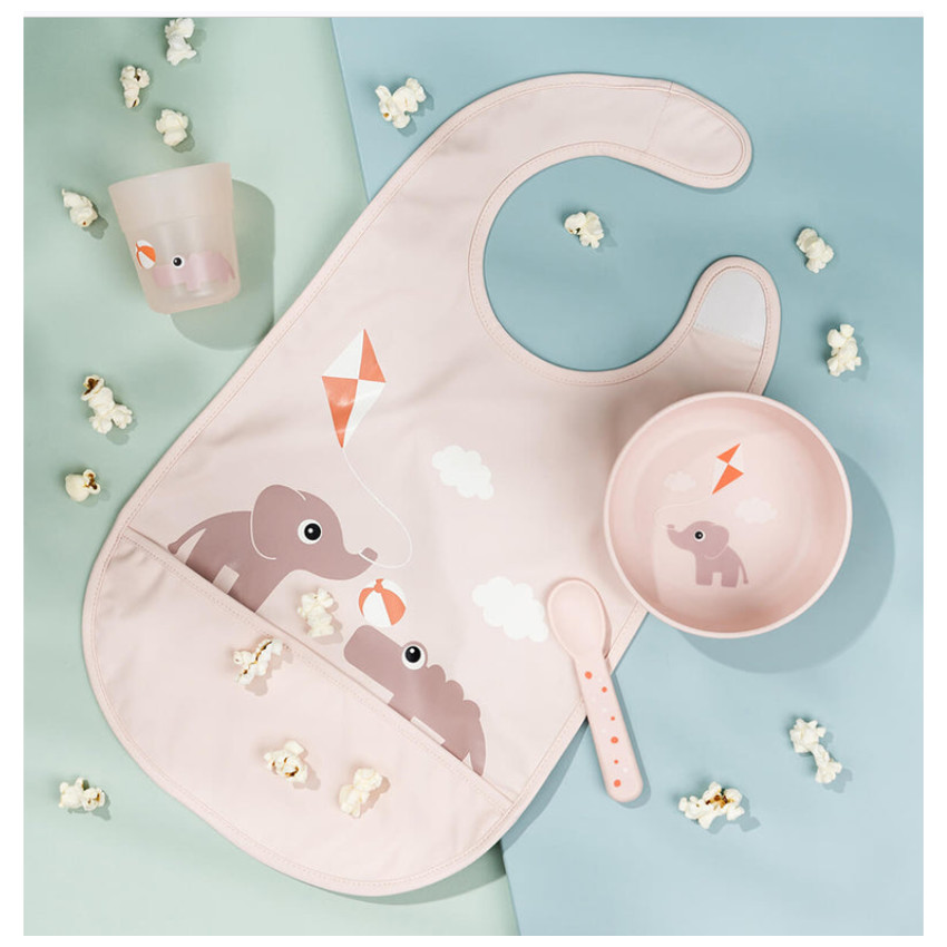 Bavoir velcro imperméable Playground Rose 