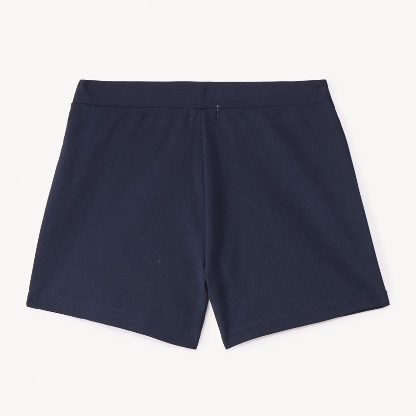 Jupe-short portefeuille en toile bleu marine pour fille  