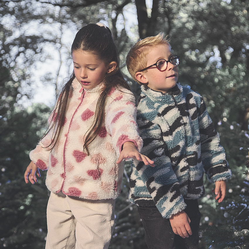 Veste en sherpa imprimé camouflage pour garçon 