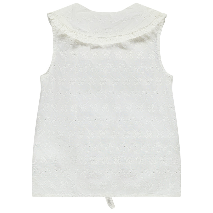 Chemisier en broderie anglaise col claudine pour fille 