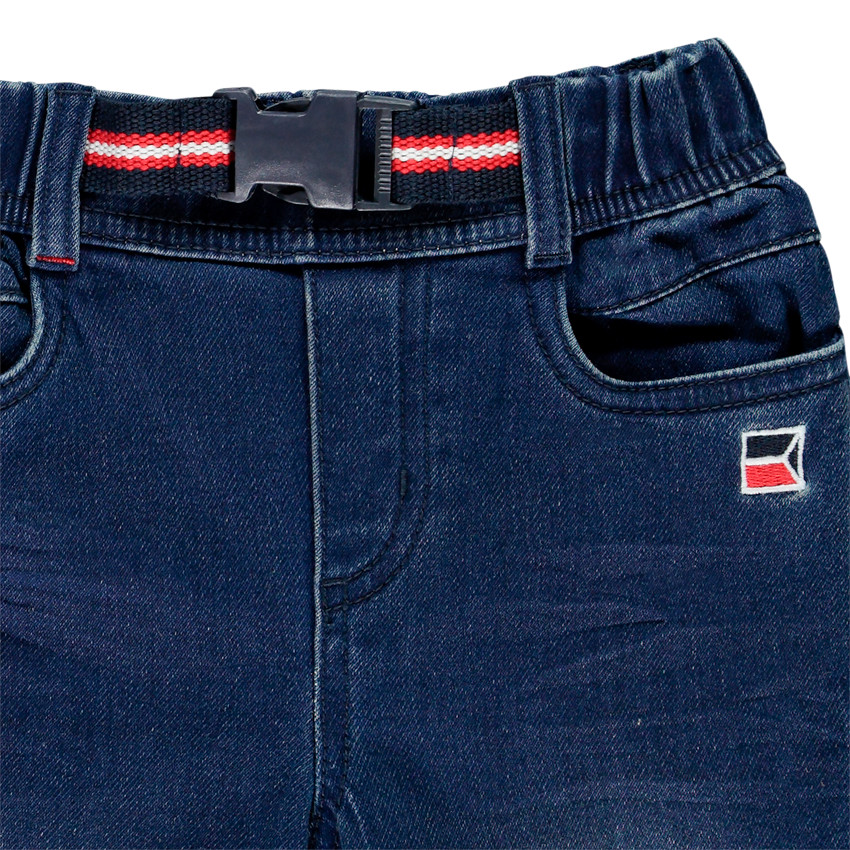 Jean effet délavée avec ceinture pour enfant garçon 