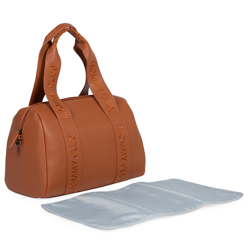 Sac à langer Mommy Club Signature Cuir Vegan Brun 