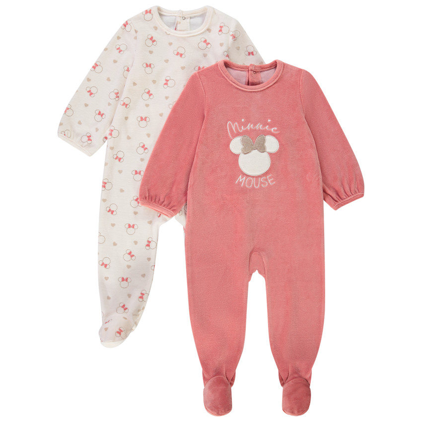 Lot de 2 dors-bien en velours Minnie Disney pour bébé fille 