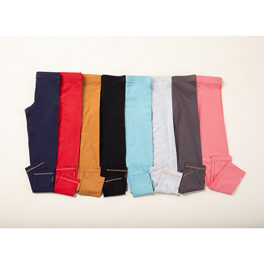 Lot de 2 leggings unis à surpiqûres pour filles 