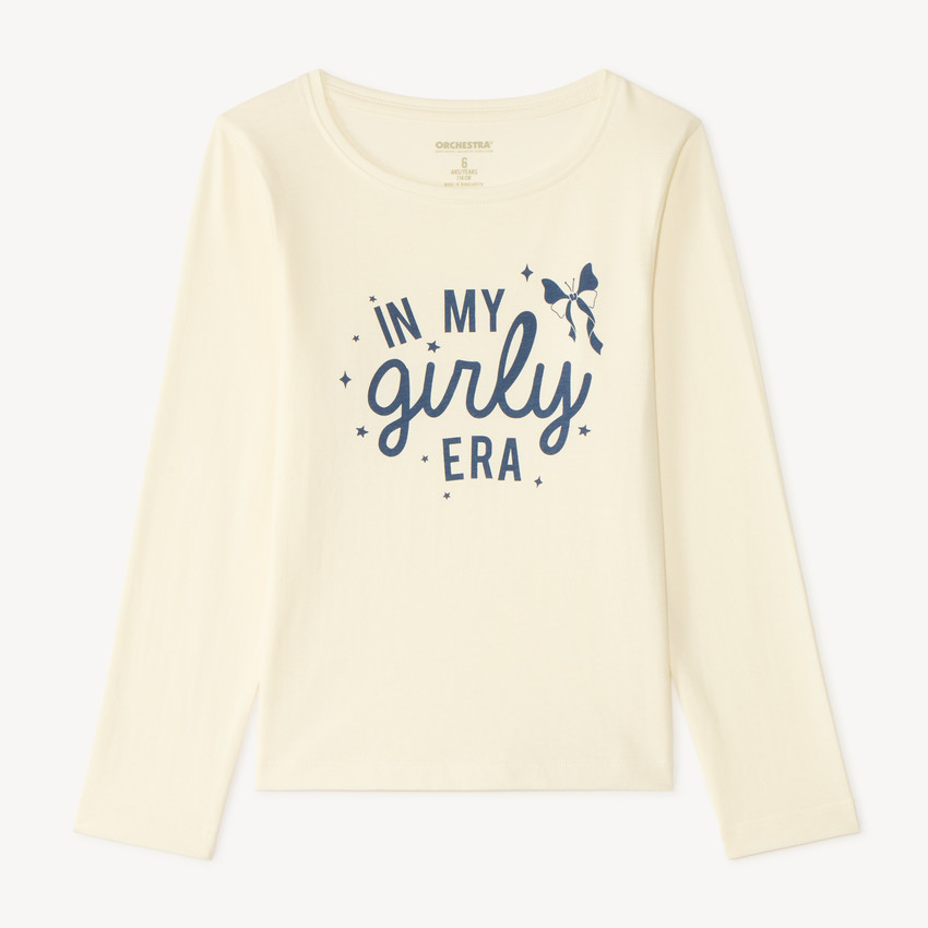 T-shirt manches longues fille imprimé fantaisie