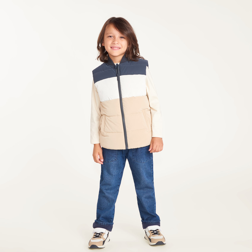 Doudoune sans manches colorblock garçon