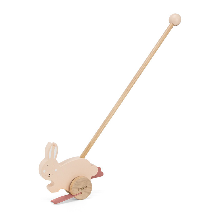 Jouet à pousser en bois Mrs. Rabbit 