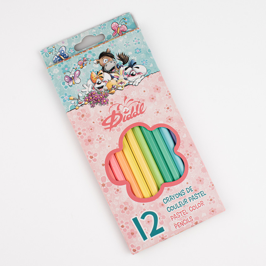 Boîte de 12 crayons de couleurs parfumés - Diddl et ses amis 